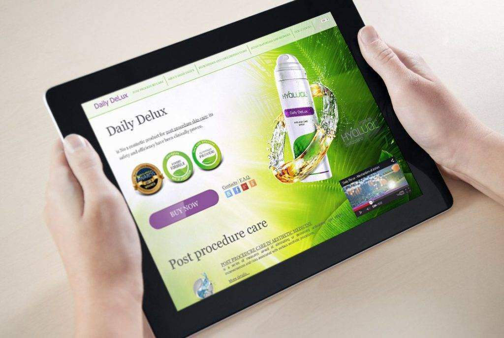 Produkt Website für Daily Delux Gesichtsspray